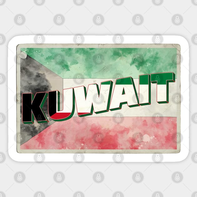 Kuwait Vintage style retro souvenir Sticker by DesignerPropo